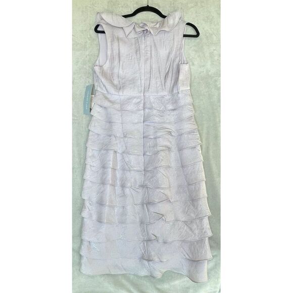 London Times Dress Womens 10 Purple Lilac Shimmer Ruffles Cocktail 90's NWT - Picture 13 of 14